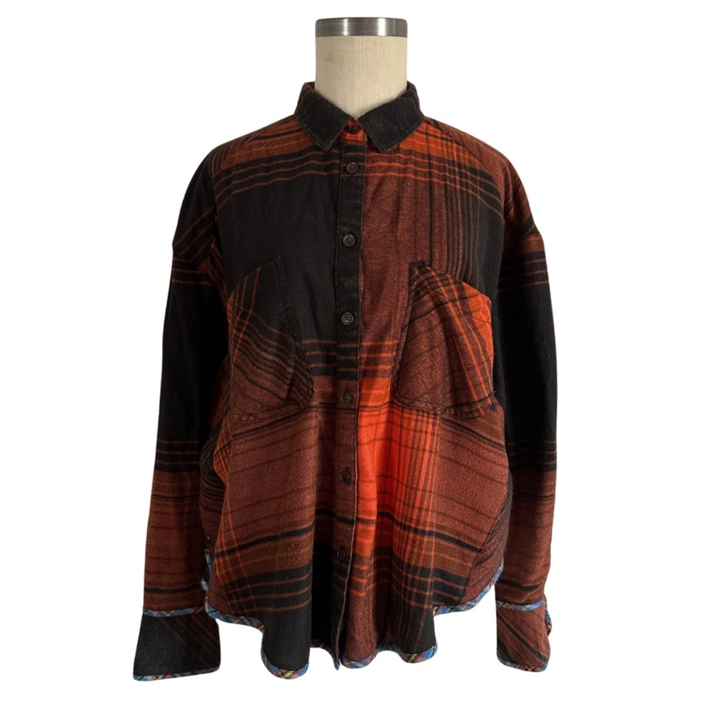 NWT Urban Outfitters orange/black flannel - size M